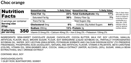 Chocolate Orange Cookie Dough 250g Tub