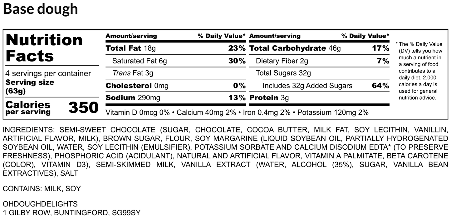 Chocolate Chip Cookie Dough 250g Tub